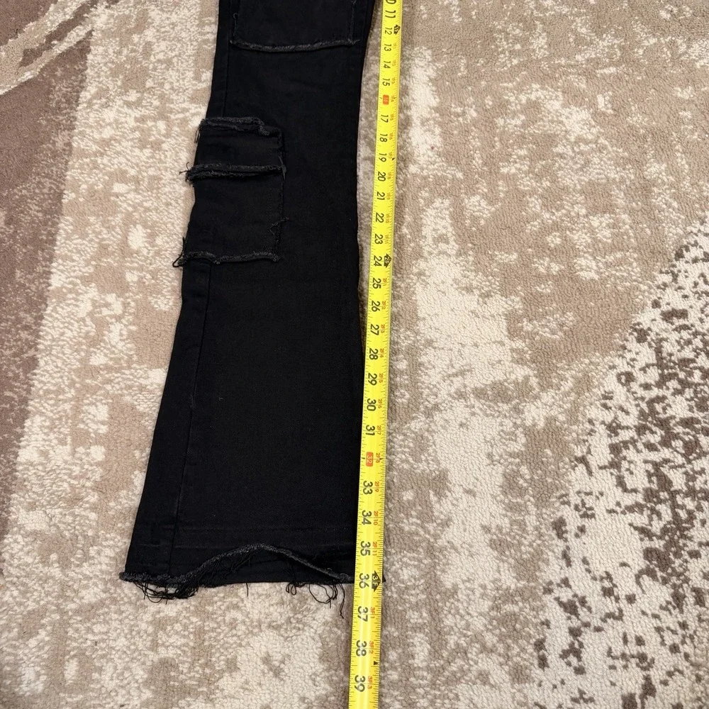 Rockstar Original Jeans Mens 32x36‎ Black Flare Super Stack Cargo Punk Grunge